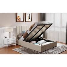 Wooden Bed Frame With Hydraulic Storage