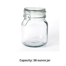 38 Oz Clear Glass Lock Lid Reusable
