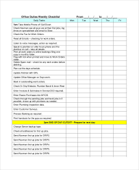 Weekly Checklist Template 9 Free Sample Example Format