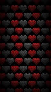 grey and red heart wallpaper black