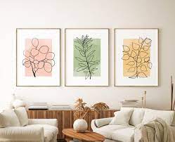 Botanical Line Art Print Set Of 3