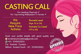 Call me on my phone. Casting Call For Upcoming Malayalam Tv Serials