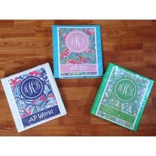 Personalized Lilly Pulitzer Monogram Binder Covers Boutique