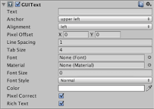 Where is GUI text in unity?