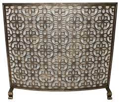 Fireplace Screen Light Burnished Gold
