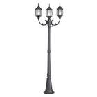 Hayden 3-Light Post Light in Black with Frosted Glass IOL145BK-HD Canarm