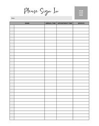 sign in sheet template calendarlabs