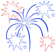 draw fireworks step by step drawing