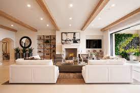 75 limestone floor living room ideas