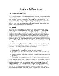 Overview Of Red Team Reports 1 0 Executive Summary 2 0 Goals