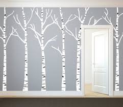 Birch Trees Silhouettes Forest Wall