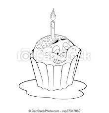 (we once published a list of color meanings in a product description, and it quickly. Cartoon Cupcake With Candle Coloring Page Coloring Page Funny Cupcake With Candle For Birthday Party Cartoon Style Canstock