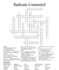 Radicals Crossword Wordmint