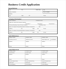 Business Credit Application Form Template Business