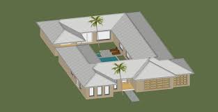 Courtyard Home House Plan Triple Garage