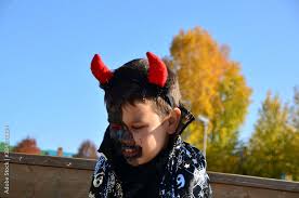 funny baby in devil halloween costume