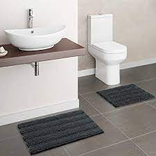 bathroom rug mat set 2 piece gray bath