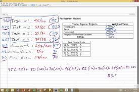 calculating weighted grades you