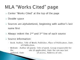 MLA works cited page   work cited page format 