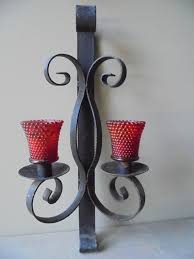 Vintage Wrought Iron Scroll Wall Candle