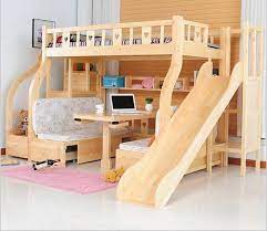 Under loft bed desk system with storage. Diy Loft Bed With Slide Decoraciones De Dormitorio Dormitorios Ideas De Dormitorio Para Ninas