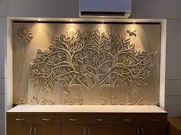 Brown Tree Stone Murals For Wall Cladding