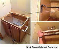 how to remove a bathroom vanity cabinet