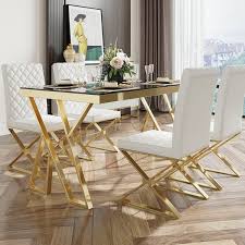 dochic modern white leather dining room