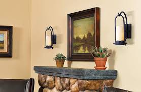 Rustic Wall Sconces Brighten A Living Room Fireplace Lamps Plus