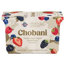 chobani low fat mixed berry on the