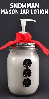 snowman mason jar lotion diy craft