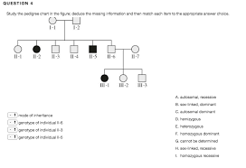 Solved Question 4 Study The Pedigree Chart In The Figure