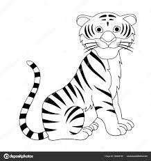 cute cartoon tiger white background