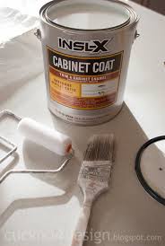 Apply two coats of paint each to the cabinet door backs and fronts, allowing the paint to dry according to the can's instructions between coats. Painting Laminate Kitchen Cabinets Cuckoo4design