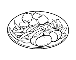 Página para colorir prato do seder. Desenho De Prato Vegetal Para Colorir Colorir Com
