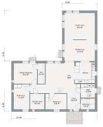 L Shaped Scandinavian House Plan