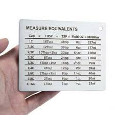 Magnetic Mount Scale Plate Measuring Cups Conversion Chart Spoon Pastry Kitchen Ebay