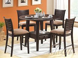 Begin your shopping experience at macy's today! 5 Piece Tommy Counter Height Dining Set With Round Table Top In Cappuccino Finish By Acme 4110