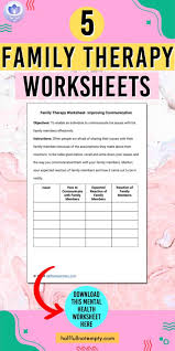 It can be used for individual or group counseling. Family Therapy Worksheets 7 Optimistminds
