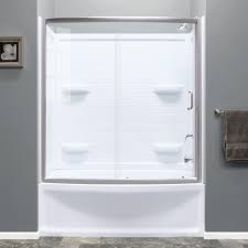 Dreamline bathtub doors offer variety of bathtub doors, tub screens , tub glass doors and tub frameless doors. Lyons Contour 57 W X 58 H Framed Sliding Bathtub Shower Door At Menards