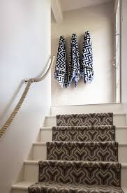 gray geometric stair runner design ideas
