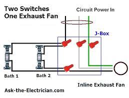 Wire A Inline Exhaust Fan For Two Bathrooms