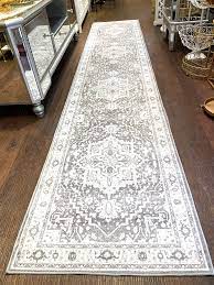 grey motif long runner carpet mat