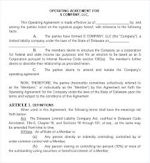 Bylaws Template Free Operating Agreement Word Single Member