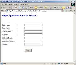 simple application form in asp net