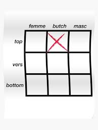 Top And Butch Gay Bottom Alignment Masc Femme Chart Check Tshirt Poster