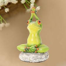 Miniature Yoga Frog Garden Statue