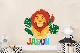 Lion Wall Decal Nursery Custom Name