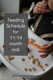 Foods to introduce include breast or formula milk mixed with pureed. Easy Feeding Schedule For 1 Year Olds Your Kid S Table