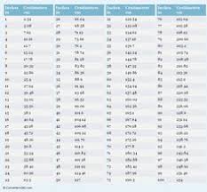 Centimeter To Inches Chart Math Height Conversion Chart Yard